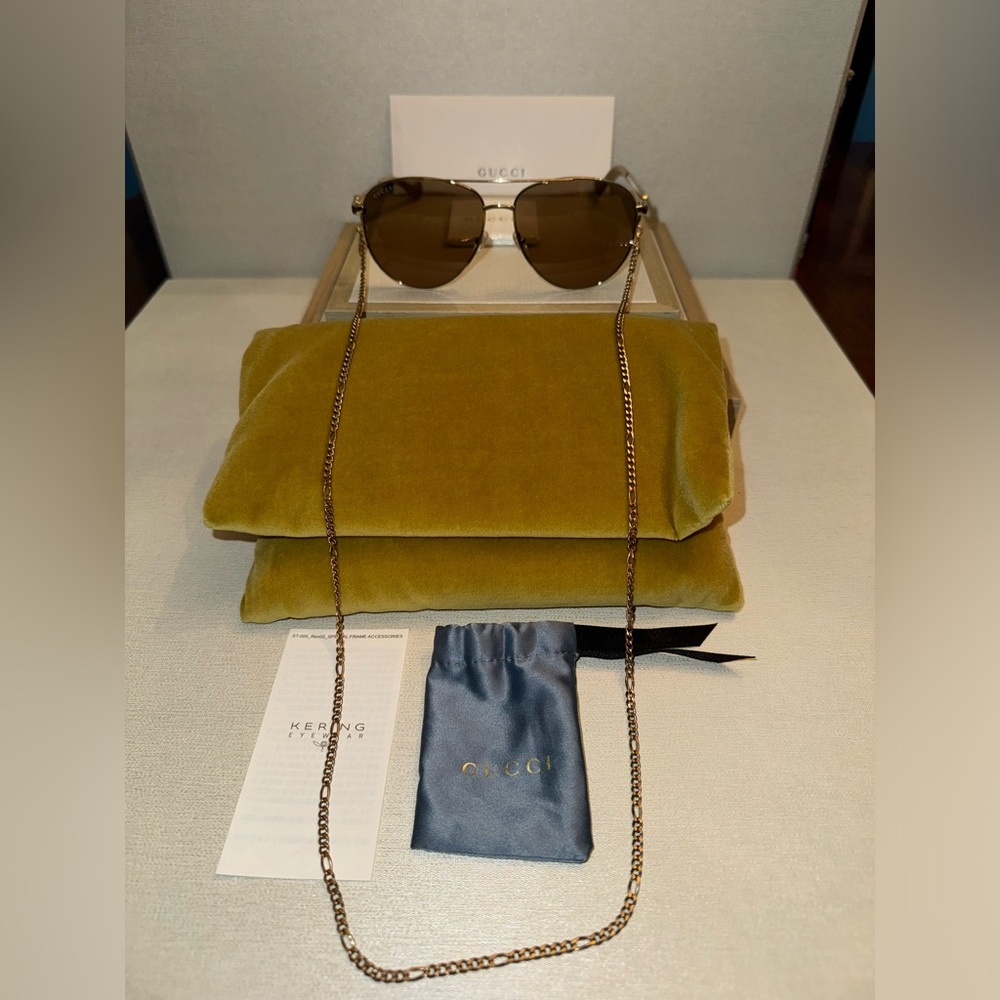 Gucci Sunglasses Gold/Brown